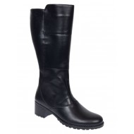 Cizme dama lungi din piele naturala, cu fermoar, negre, IMBLANITE - MVS6N