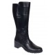 Cizme dama lungi din piele naturala, cu fermoar, negre, IMBLANITE - MVS6N