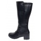 Cizme dama lungi din piele naturala, cu fermoar, negre, IMBLANITE - MVS6N