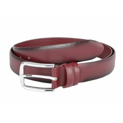 Curea barbati eleganta, din piele naturala, visinie 3.4 cm - 00002283VIS