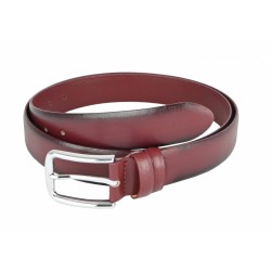 Curea barbati eleganta, din piele naturala, visinie 3.4 cm - 00002283VIS