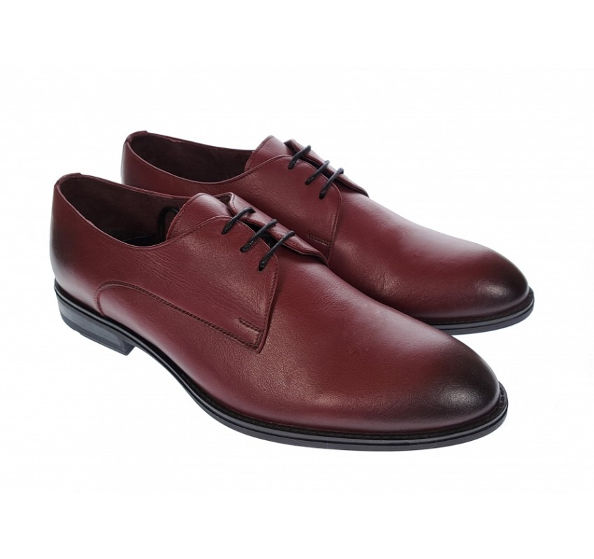 Pantofi barbati, eleganti, office, piele naturala, Bordo, 001VIS