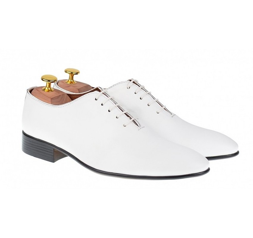 Pantofi barbati, eleganti din piele naturala, alb, 024ABOX