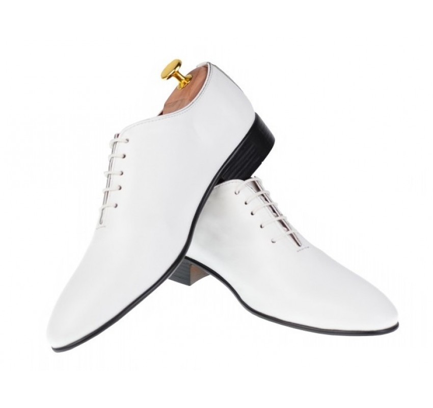 Pantofi barbati, eleganti din piele naturala, alb, 024ABOX
