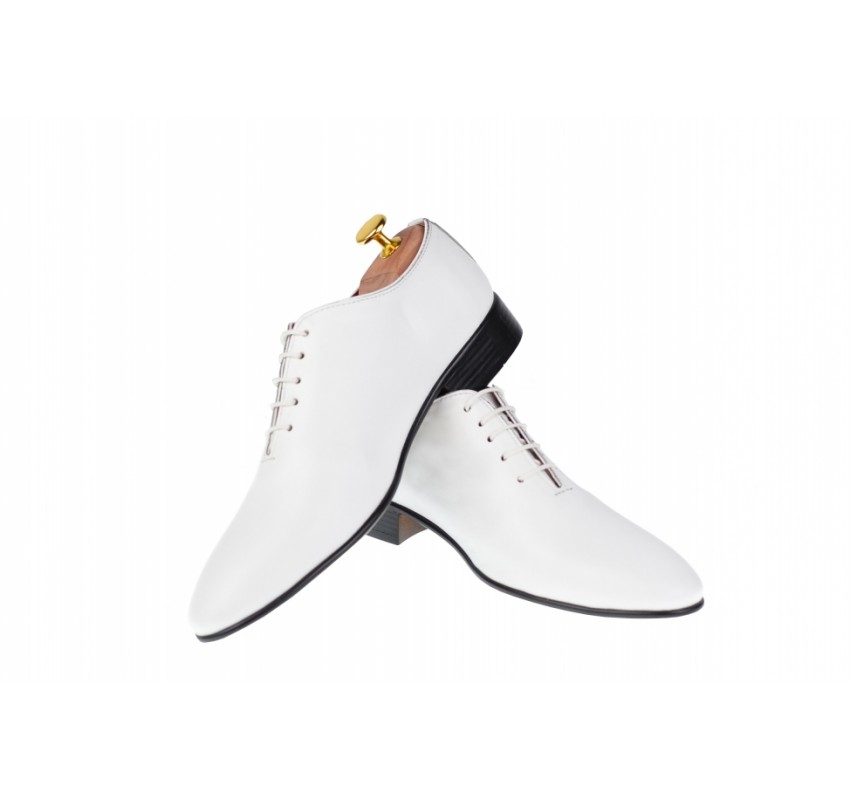 Pantofi barbatesti albi, eleganti, piele naturala, SCORPION - 024ABOX