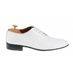 Pantofi barbati, eleganti din piele naturala, alb, 024ABOX