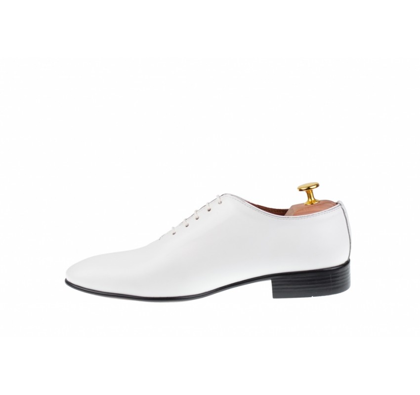 Pantofi barbatesti albi, eleganti, piele naturala, SCORPION - 024ABOX