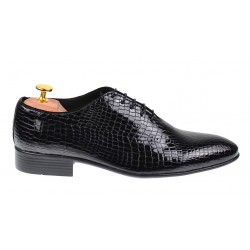 Pantofi eleganti pentru barbati piele naturala, negru, 024CROCON