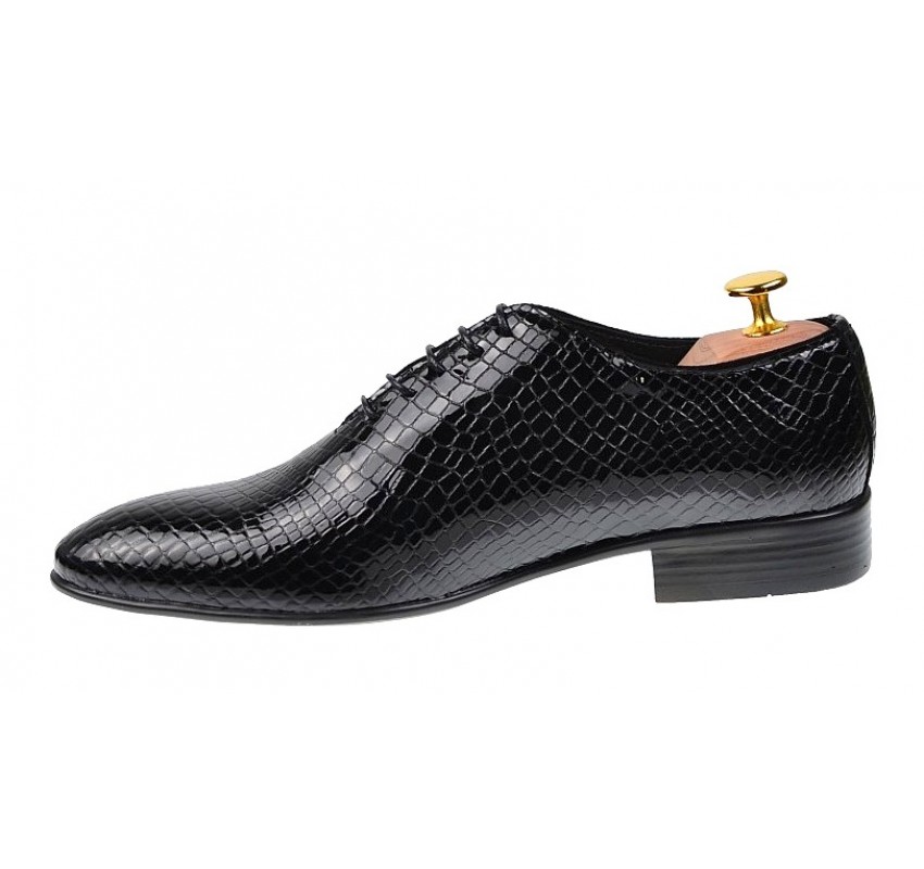 Pantofi eleganti pentru barbati piele naturala, negru, 024CROCON