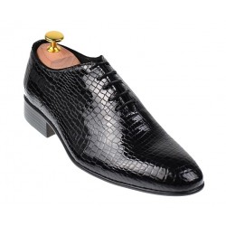Pantofi eleganti pentru barbati piele naturala, negru, 024CROCON