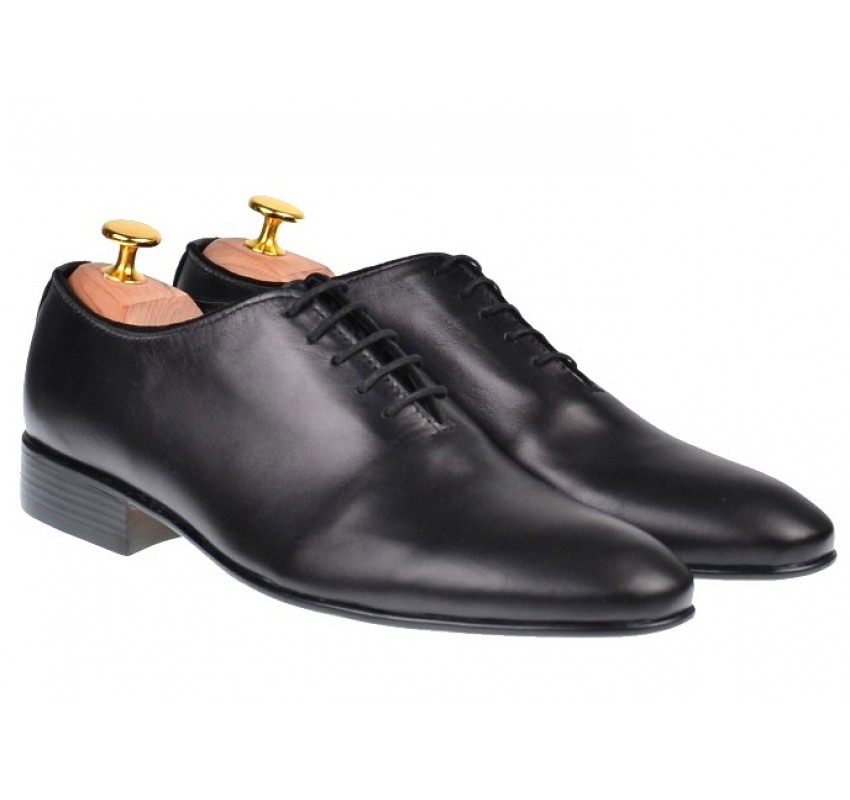 Pantofi barbati office, eleganti din piele naturala, negri, SCORPION, 024NBOX