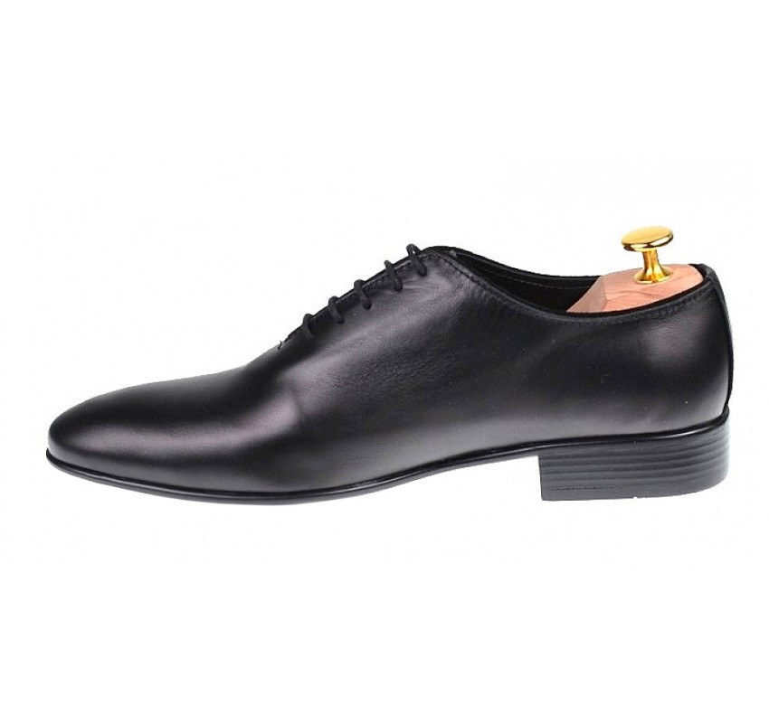 Pantofi barbati office, eleganti din piele naturala, negri, SCORPION, 024NBOX