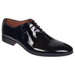 Pantofi barbati eleganti din piele naturala Negru Lac Lion 024NLAC
