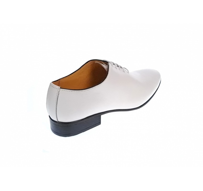 Pantofi barbati eleganti, albi, piele naturala, sireturi albe, SCORPION - 024TEST