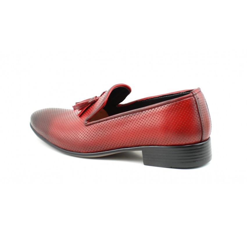 Pantofi barbati eleganti, rosii din piele naturala - 036RED