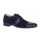 Pantofi barbati eleganti din piele naturala intoarsa cu piele box Bleumarin 1006BLM