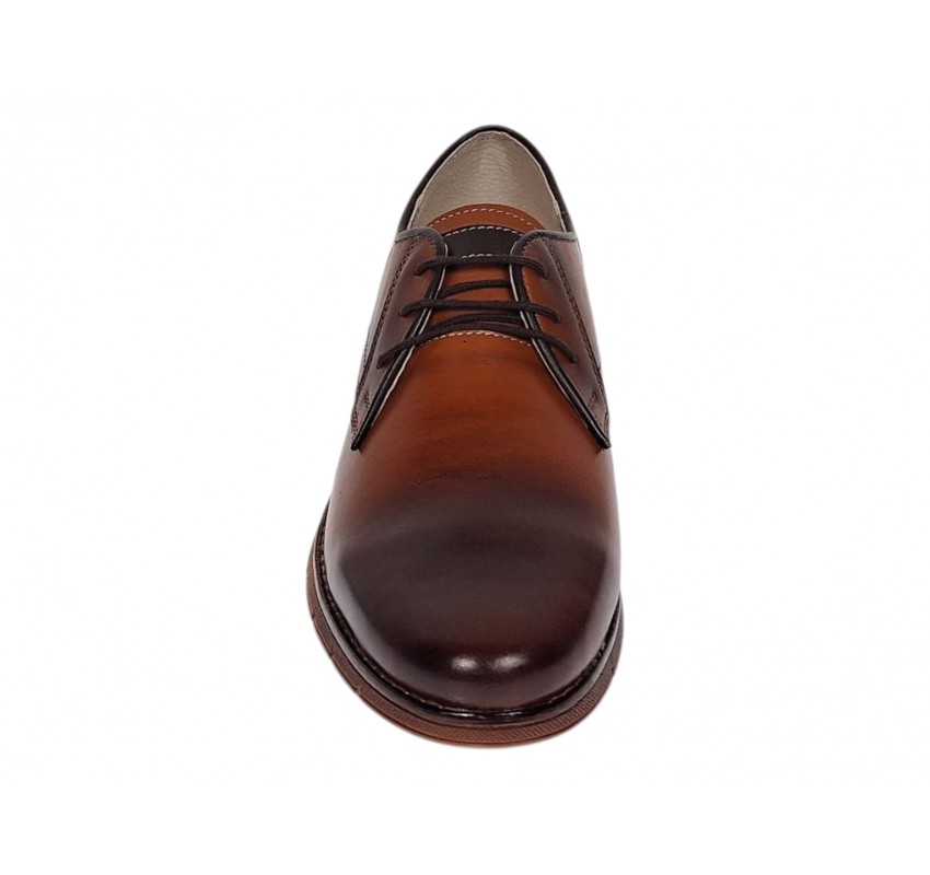 Marimea 40 Pantofi barbati casual din piele naturala Maro Cognac 1010MS