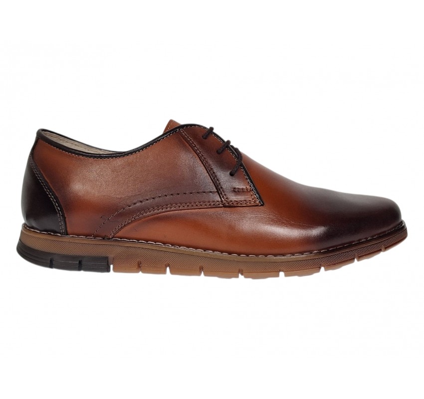 Marimea 40 Pantofi barbati casual din piele naturala Maro Cognac 1010MS