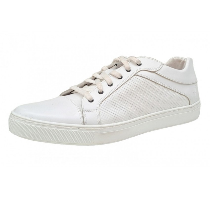 OFERTA MARIMEA 39, 44  - Pantofi, sport barbati din piele naturala, Alb 1021A
