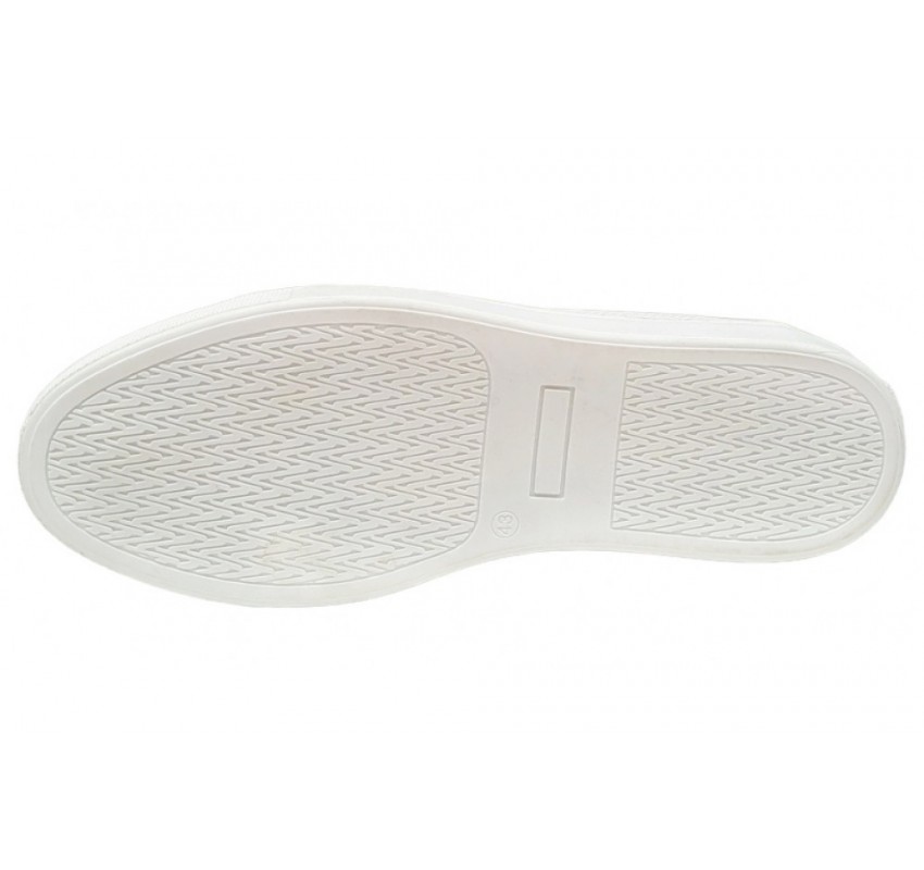 OFERTA MARIMEA 39, 44  - Pantofi, sport barbati din piele naturala, Alb 1021A