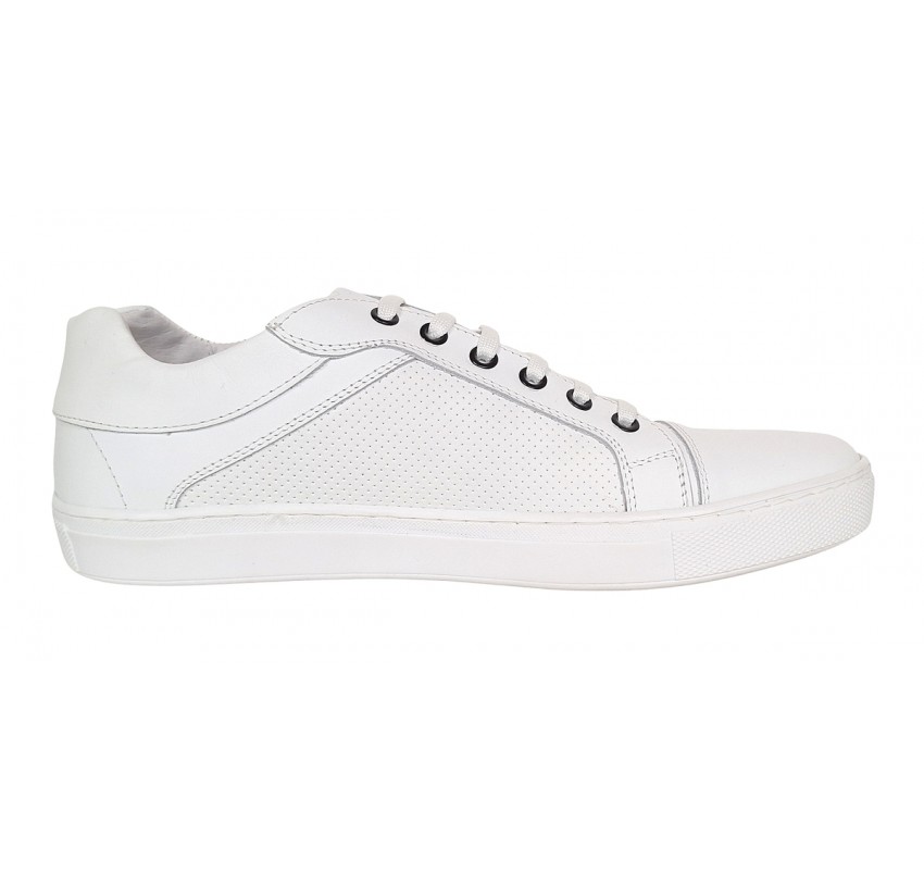 Sneakers barbati casual din piele naturala - Model Alb 1021