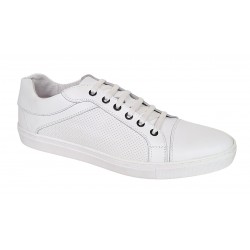 Sneakers barbati casual din piele naturala - Model Alb 1021