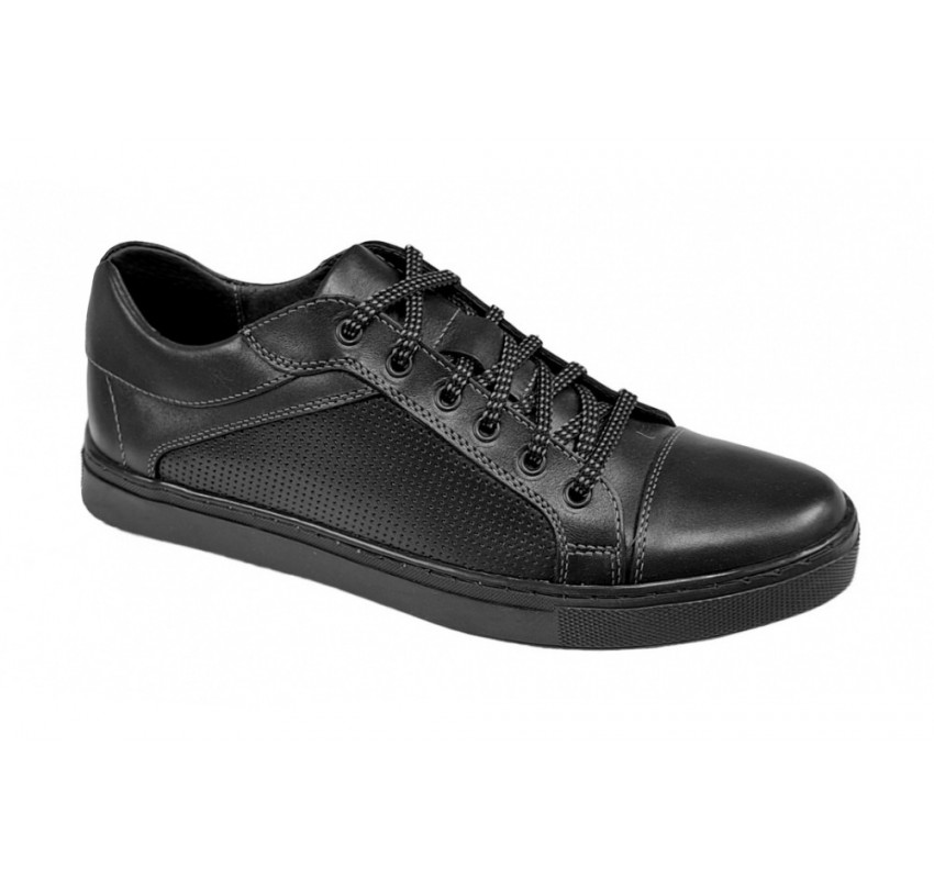 Sneakers barbati casual din piele naturala - Model Negru 1021 Sneakers barbati casual din piele naturala - Model Negru 1021