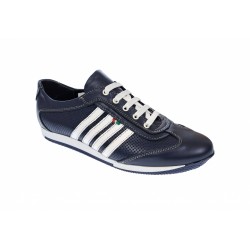 Pantofi barbati sport din piele naturala - Model bleumarin 1053BLA