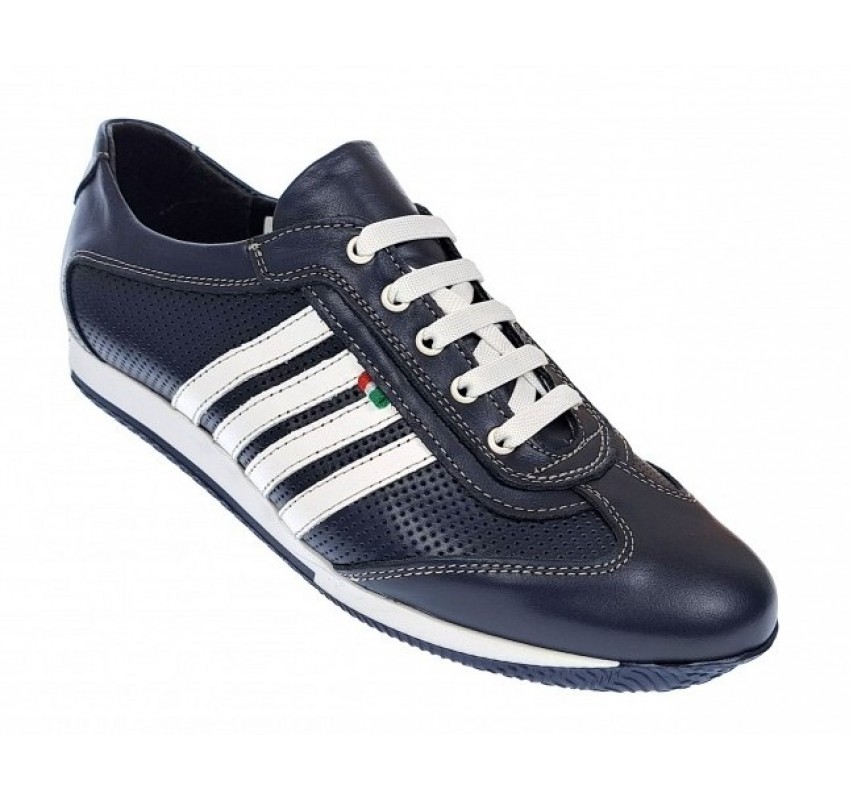 Pantofi barbati sport casual din piele naturala bleumarin 1053BLA
