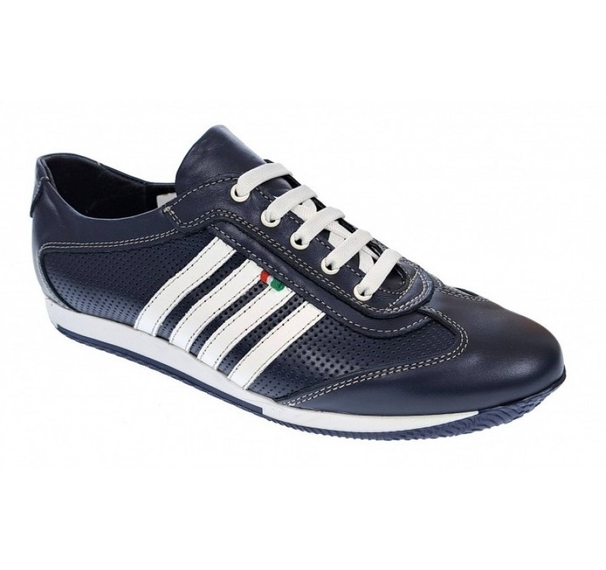 Pantofi barbati sport casual din piele naturala bleumarin 1053BLA