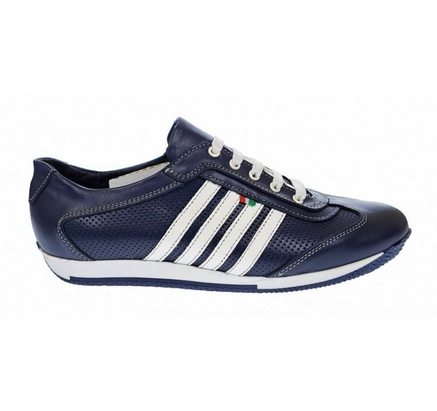 Pantofi barbati sport casual din piele naturala bleumarin 1053BLA