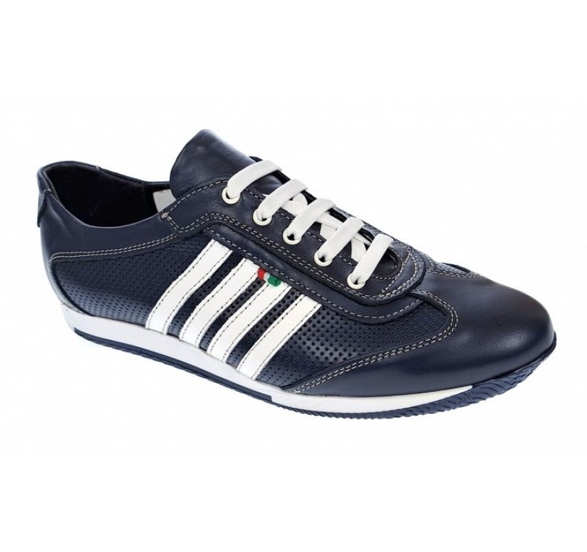 Pantofi barbati sport casual din piele naturala bleumarin 1053BLA