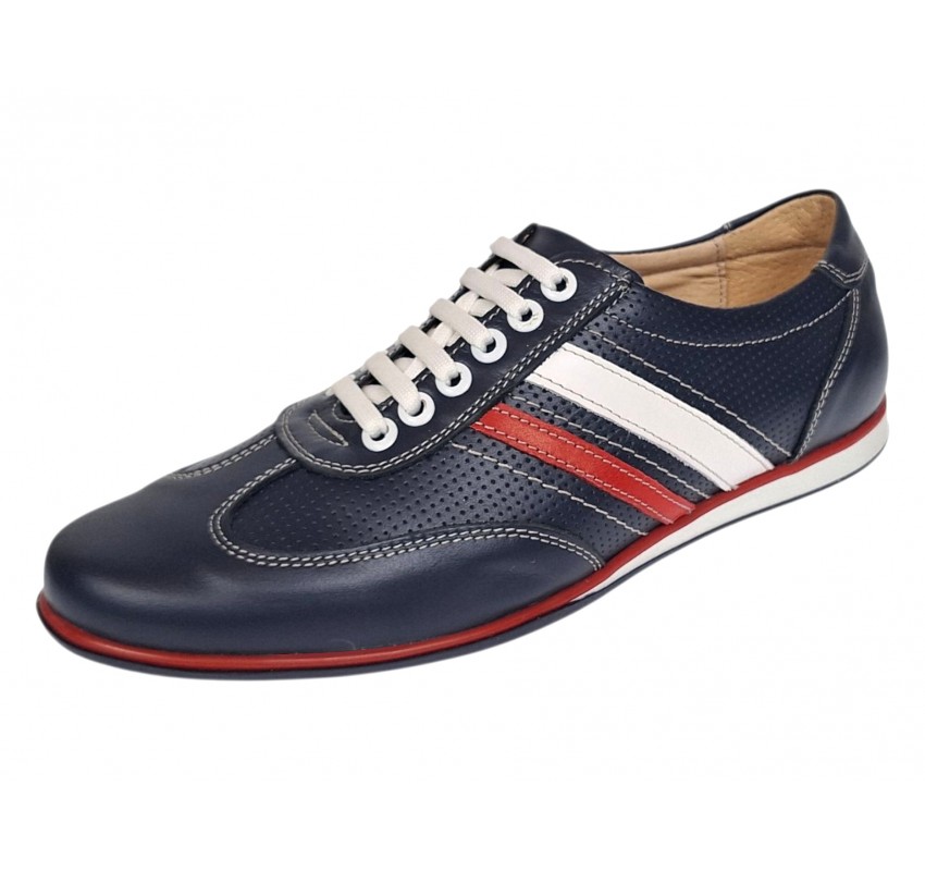 Marimea 40 Pantofi barbati sport - casual din piele naturala 1055BLR