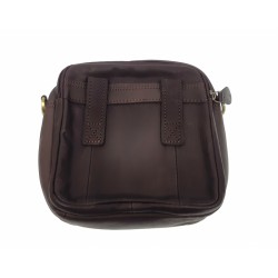Borseta pentru barbati, de umar, din piele naturala, de culoare maro inchis - 1161