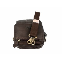 Borseta de umar barbati din piele naturala - 1163MAROINCHIS