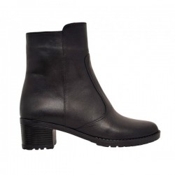Ghete dama negre din piele naturala imblanite 156N
