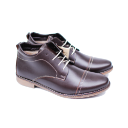 Ghete barbati din piele naturala casual, elegante Bond 2 maro - Made in Romania