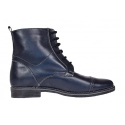 Ghete barbati , din piele naturala , imblanite , Bleumarin , Oxford  - 2065BL