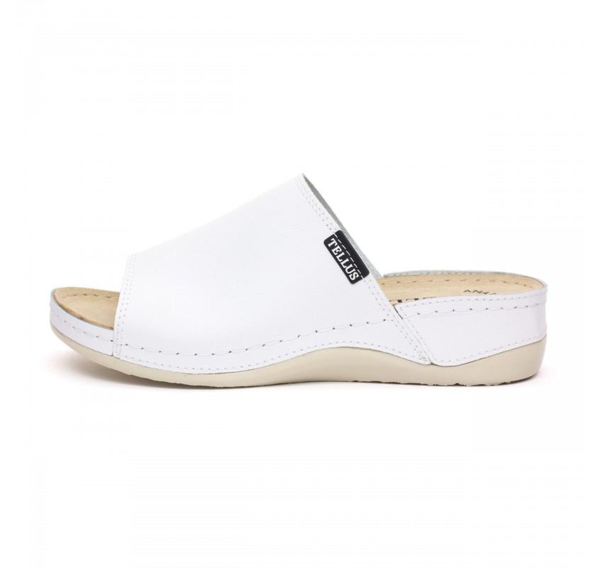 Papuci piele Tellus 25-51 Alb - 37
