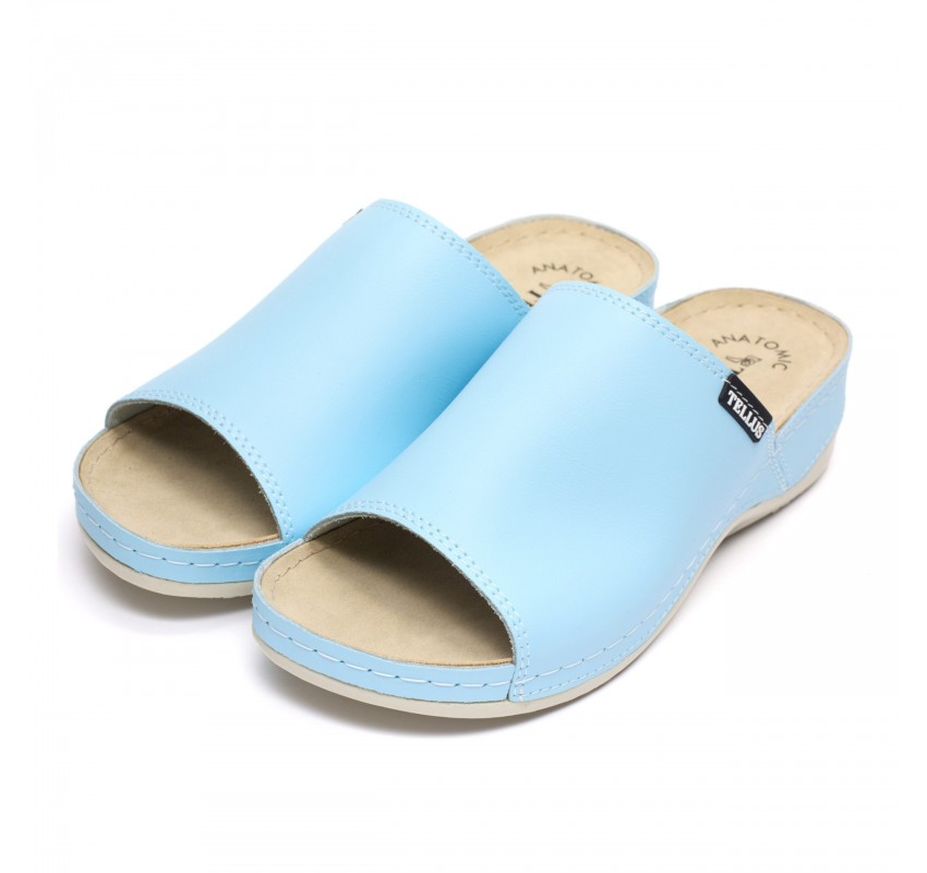 Papuci piele Tellus 25-51 Albastru - 37
