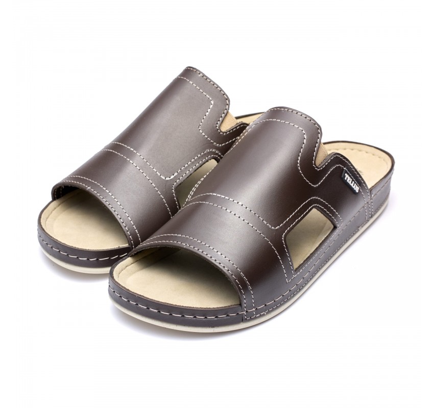 Papuci piele barbati Tellus 30-01