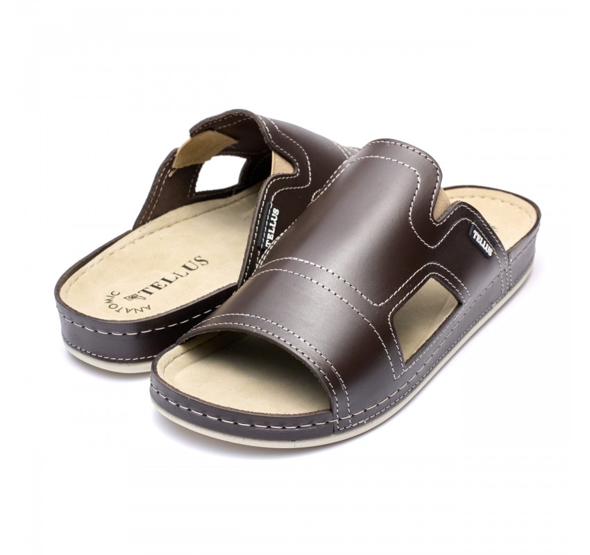 Papuci piele barbati Tellus 30-01