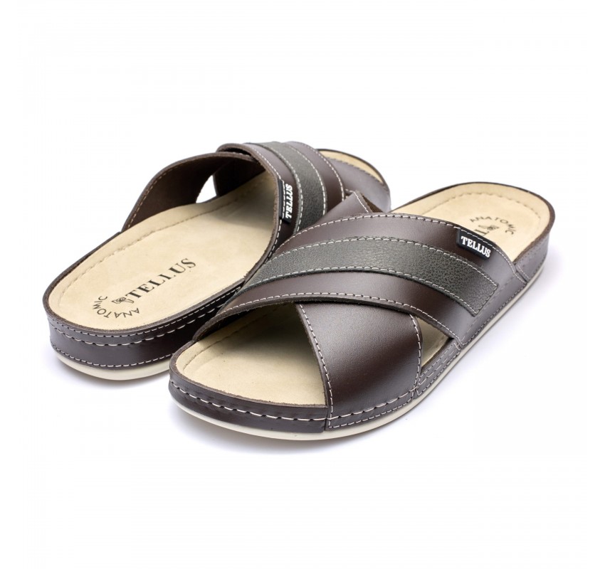 Papuci piele barbati Tellus 30-03