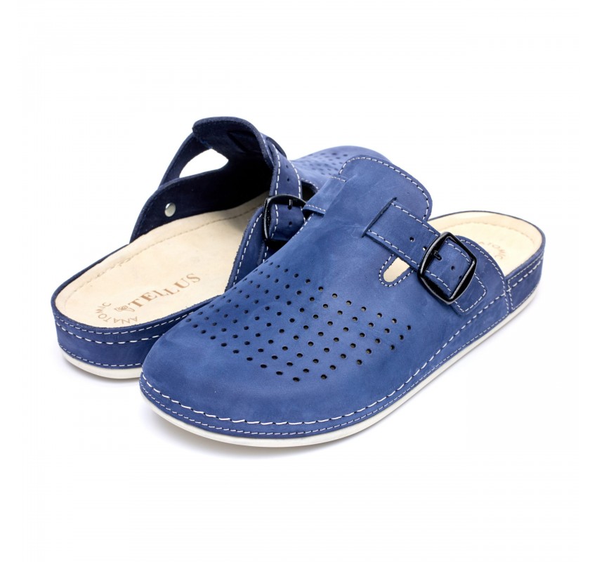 Saboti piele intoarsa  pentru barbati “Tellus” 30-09