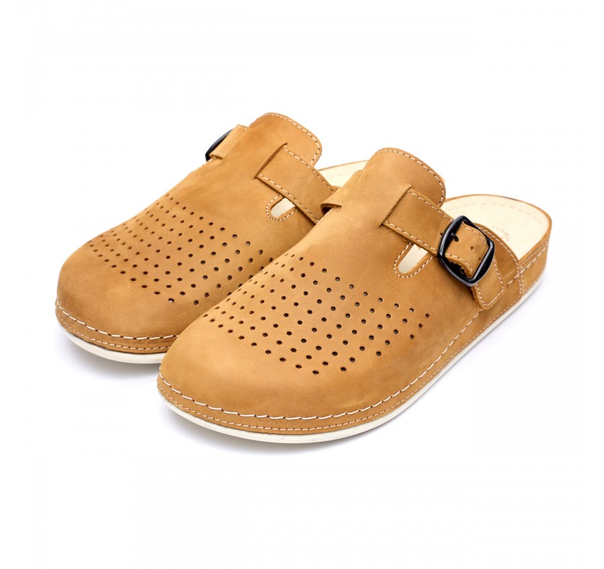 Saboti piele intoarsa  pentru barbati “Tellus” 30-09