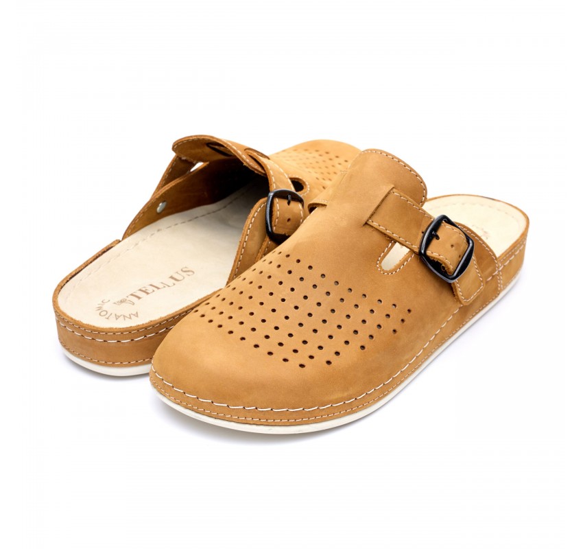 Saboti piele intoarsa  pentru barbati “Tellus” 30-09