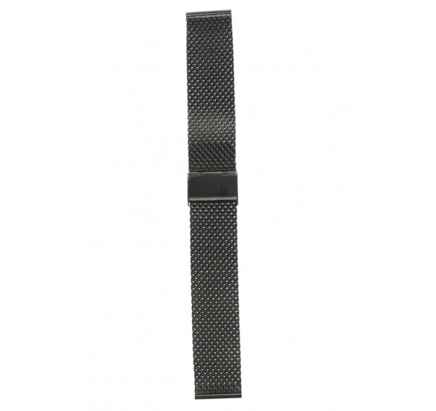 Curea de ceas metalica, bratara tip plasa din metal, 20 mm x 18 cm, negru - 300X20NEGRU