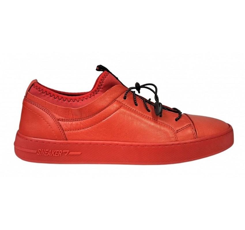 Sneakers barbati din piele naturala - Model 321 Rosu