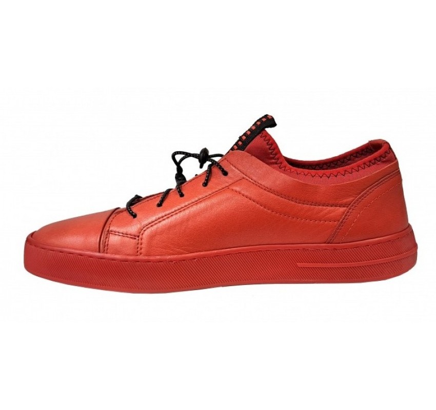 Sneakers barbati din piele naturala - Model 321 Rosu
