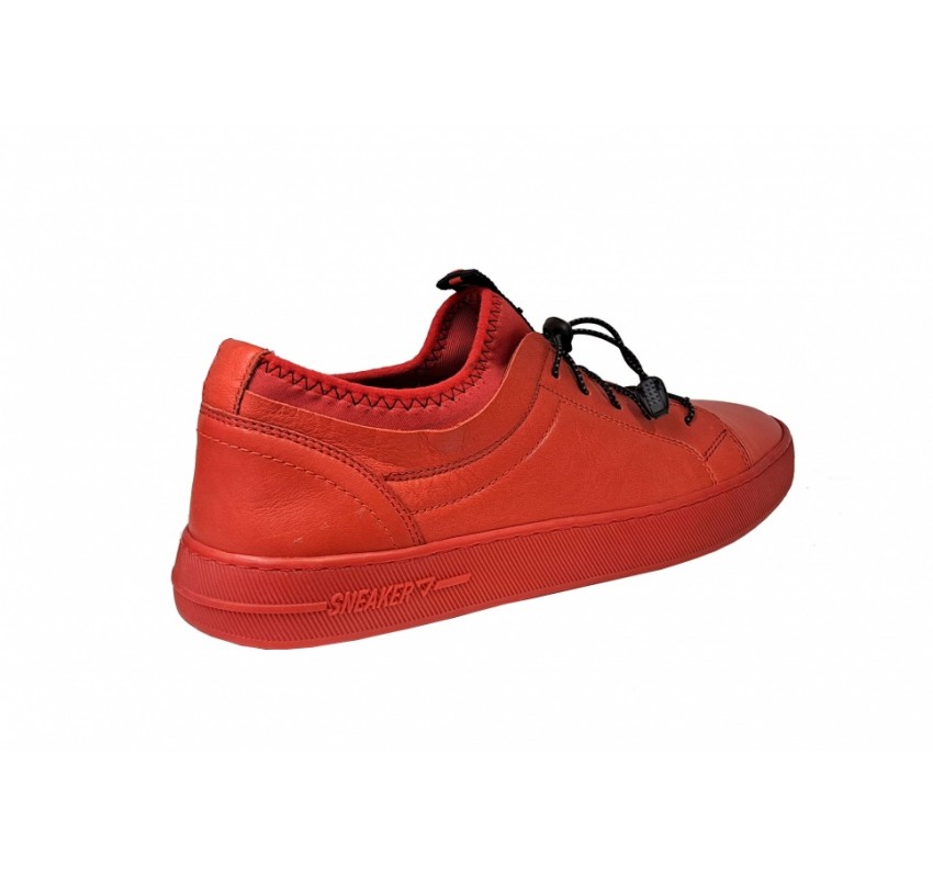 SNEAKERS BARBATI SPORT, PIELE NATURALA, CIUCALETI SHOES, 321ROSU